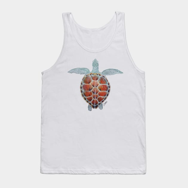 Watercolor Sea Turtle Tank Top by JJacobs